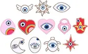 GLSTOY 12pcs Cartoon Shaped DIY Patches for Clothing Repair Decoration Self Adhesive Garment Decor Appliques for Coats Shirts Pants Backpacks Easy to Use