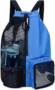 Drawstring Gym Bags with Zipper Pocket, Sport Swimming Storage Bag, Beach Bag for Swimming Gym Drawstring Backpack, Folding Into Pouch Boxing Equipment