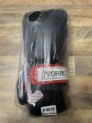 ProForce Black Leatherette Unisex Boxing Bag Gloves Red Palm Fitness Cardio