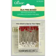 Clover glass headed Silk pins 100, 0.5mm light fabrics quilt, sewing patchwork