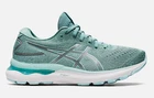 ASICS® Women's 6.5 D GEL-NIMBUS 24 Running Shoes in Sage/Clear Blue-Wide
