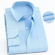 Men's Dress Shirt Black White Pink Long Sleeve Plain Turndown Summer Spring Summer Wedding Outdoor Clothing Apparel Front Pocket