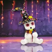 19" Day Of The Dead Sitting Ghost With Witch Hat Halloween Decor *SHIPS WITHIN