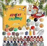 Advent Calendar Gemstone - 24 Day Christmas Advent Calendar Gemstone Sets | Christmas Countdown Advent Calendars, Natural Geology Minerals Set, Decorative Multifunctional Rocks Set for Kids Girls Boys