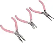 QANYEGN Jewelry Pliers, Round Needle Diagonal Nose Pliers Set, Fit for Wire Wrapping Earring Craft Making Supplies