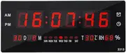 14.2" Jumbo Big LED Number Display 12/24H Alarm Clock with Indoor Temperature Calendar Display with Date and Day of Week Electronic Wall Electric Clocks for Home Office Bedroom Garage Shop