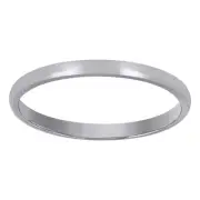 14K White Gold Dome Comfort-Fit 2Mm Wedding Engagement Band Ring Size 11 2.3gm