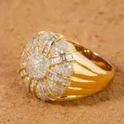 2.30Ct Baguette Cut Simulated Diamond 14K Yellow Gold Plated Engagement Ring
