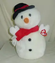 Snowball 2001 TY Beanie Babie Buddy white plush snowman hat scarf MWMT new 9429