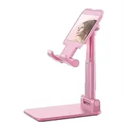 Tablet Stand, Phone/Tablet Stand-Foldable&Adjustable Compact Desktop Phone/Tablet Stand Holder Cradle Dock-Extendable Super Stable for Ipad, Tablet, Phones Etc,Pink,1pcs