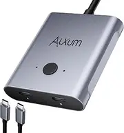 Alxum Bi-Directional USB C Switch - 2 in 1 Out/1 in 2 Out 2 Computers Share 1 USB C Devices,Support 8K@60Hz Video 10Gbps Data Transfer