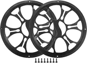 X AUTOHAUX Universal 10" Car Speaker Grills Cover Round 10 Inch Audio Speaker Subwoofer Guard Protective Case with Mounting Screws ABS Black - Pack of 2