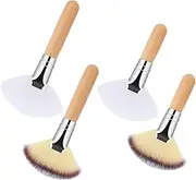 Fan Brush | Fan Makeup Brush for Highlighter | 4 Pieces Highlighting Blush Cosmetic Set | Face Mask | Esthetician Brushes for Facials, Soft Makeup Brushes Esthetician Mud Clay Mask