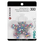 Singer Ball Head Straight Pins in a Flower Case 300ct