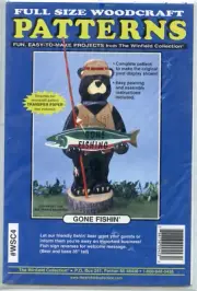 Bear with "Going Fishing" or "Welcome" Sign - Full Size Woodcraft Pattern #WDC47