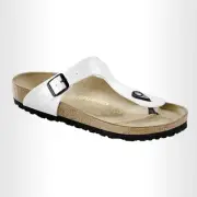 Birkenstock Gizeh Birko-Flor White Patent 0543761 - Regular Fit
