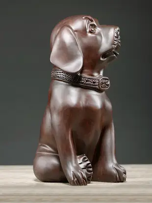 黑檀木雕生肖狗擺件 一對家居裝飾品 雕刻工藝品 (1.8折)