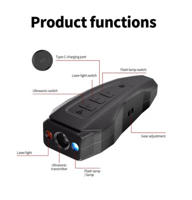Ultrasonic Anti Bark Control Stop Barking Pet Dog Training Repeller Devices Blac