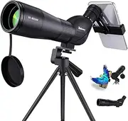Spotting ScopeHuicocy 20-60x60mm Zoom 39-19m/1000m Fully Multi Coated Optical Lens Fogproof and Movably Eyepiece Rubber Design Telescope with Quick Smartphone Mount Kit and Tabletop Tripod for Target