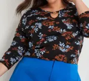 NEW AUTOGRAPH LONG SLEEVE HEART RING TOP LEAF PRINT SIZE S, M, L, XL, XXL