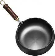 Wok Pan - Woks and Stir Fry Pans | Non-Stick Sausepan Cooking Wook |Flat Bottom Wok with Lid Suits for All Stoves | Induction Cooktop Heat-Resistant Cookware, Daily Use Tool for Chicken Beef Pork V