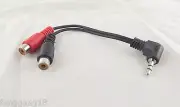 3.5mm 1/8" Male Stereo Right Angled To 2 RCA Female Audio Y Video Adapter Cable