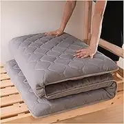 Japanese Futon Mattress, Portable Foldable Full Size Living Room Floor Mat for Student Dormitory, Camping, Yoga, Sofa, Lounger(Gray,100x200cm(39x79in))