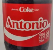 Share A Coke With Antonio 2025 Personalized Gift Coca Cola Bottle