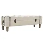 Storage Bench Solid Wood and Steel Home Organiser Chest Bench Seat vidaXL