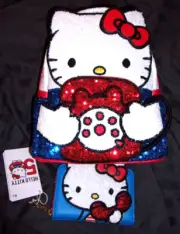 Loungefly Sanrio Hello Kitty 50th Anniversary Phone Sequin Mini Backpack +Wallet