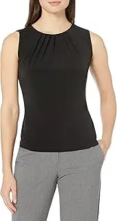 [Calvin Klein] Women's Solid Pleat Neck Sleeveless Cami