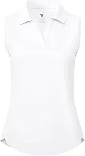 [BGOWATU] Women's Sleeveless Golf Polo Shirts Collared V Neck Tennis Tank Tops UPF 50+ Quick Dry Lightweight