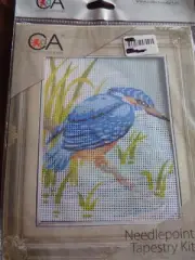 CDA NEEDLEPOINT TAPESTRY KINGFISHER BLUE BIRD KIT #3314K
