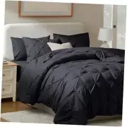 Comforter Set 7 Piece - Pintuck Cal King Comforter Set California King Black