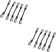 GAROZATION 2sets Sturdy Metal Hooks Elastic Bungee Cord Ratchet Straps for Camping Outdoor Use 5pcs*2