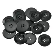 80Pcs Wooden Buttons 38mm 4 Hole Round Wood Sewing Button Craft, Black