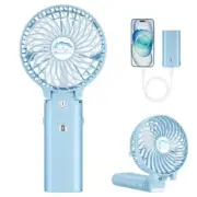 2024 New 5200mAh Mini Handheld Fan, 5-20 Working Hours Personal Fans, 3 Blue