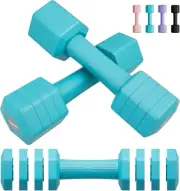Adjustable Dumbbells Set, 4 in 1 Hand Weights Set for Women Men 10 LB Dumbbell P