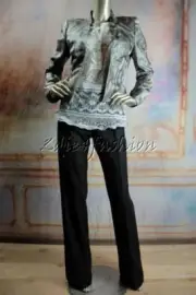 $1395 New ESCADA Gray Silver Steel Metallic Polyester Silk Art Crop Jacket 40 10