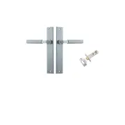 Brunswick Lever Rectangular Backplate Passage Kit Brushed Chrome