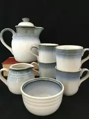 Perfect Noritake SORCERER 8620 Coffee Pot/Server, 4 Cup/Mug, Sugar/Creamer Set