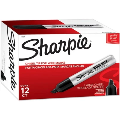 Sharpie King Size Permanent Markers Chisel Tip Markers for Work & Industrial ...