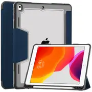 MCC Shockproof iPad 9.7 5th Gen 2017 Tri-Fold Case Cover Pencil Slot Apple Kids [Dark Blue]