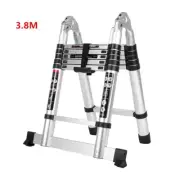 3.8m Telescopic Folding Ladder Aluminium Extension Step Extendable