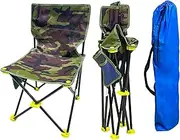 Qesonoo Mini Portable Folding Stool, Camping Fishing Stool for Adults Fishing Hiking Gardening and Beach with Carry Bag, Hold Up to 450lbs(Camouflage) (16.5" L x 16.5" W x 28.3" H)