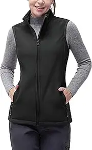 [33,000ft] Women's Running Vest Fleece Lined Zip Up Windproof Lightweight Softshell Vests Outerwear for Golf Hiking Sports