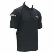 Wolfcom Black SECURITY Polo Shirt, Embroidered, Cotton - Express Option