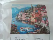 Painting by Numbers 40x50 CM 13.8" Sea Side Village Mountains Adults & Beginners
