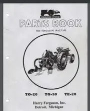 Ferguson Tractor TO-20, TO-30, TE-20 Parts Manual book 1951 (Aug.) 110 pages!