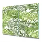 Glass Induction Ceramic Hob Cover Palm leaf Green palm leaves Palm foliage
